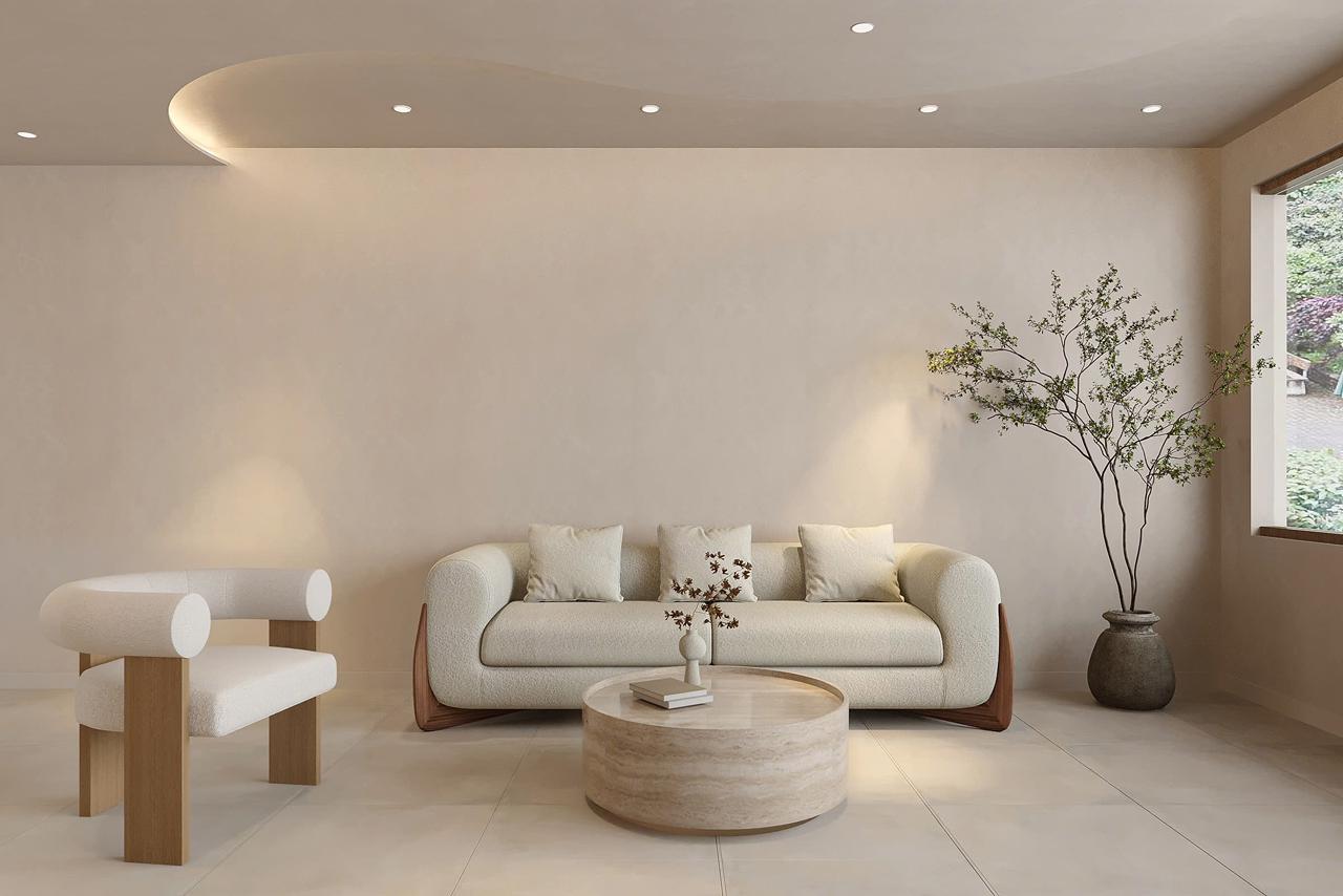 Tranquil relaxation area at Lois Head Spa Prosper TX with natural light and sculptural furniture